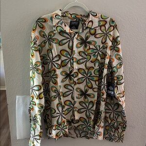 New! With Tags Massive Retro Floral Button-Up Shirt